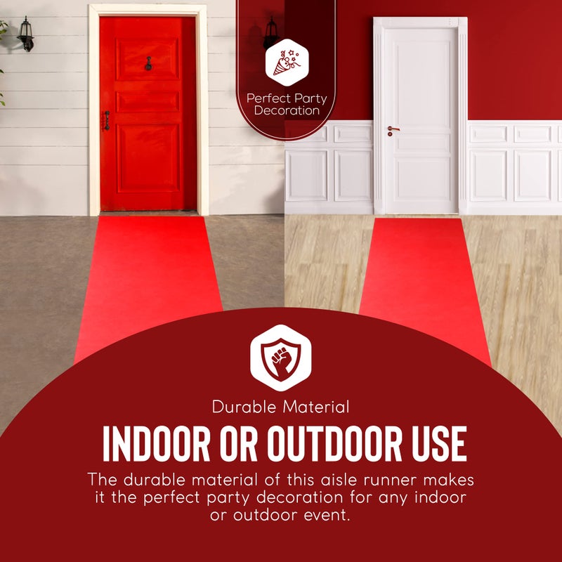 Sidneez Red Carpet Runner for Party 2.2 x 16.4 FT- Non Slip 3mm Thick Wedding Aisle Runner - Red Rug for Indoor Outdoor Ceremony Party Decorations Hollywood Oscars Event Runway Fashion Show - Image 4